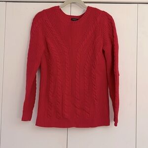 Classic Talbots red sweater with beautiful knit pattern. Size small